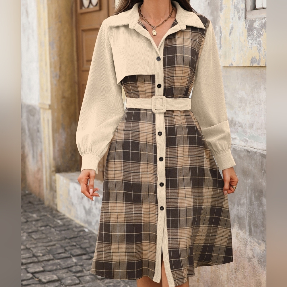 The Mixed Mood Shirt Dress - Cream - Picture 7 of 9